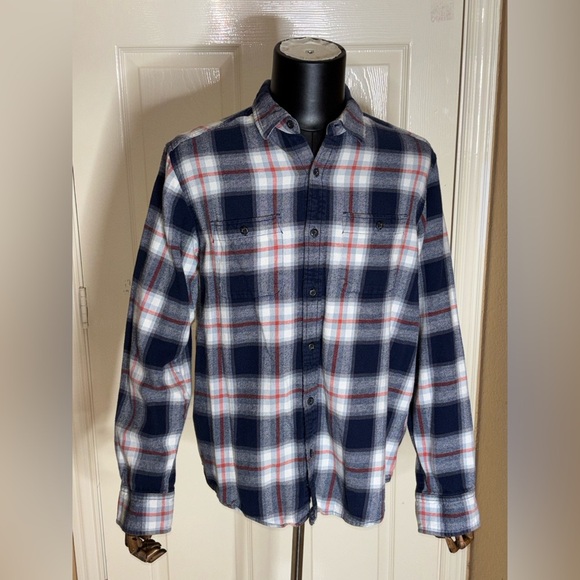 Woolrich Other - Woolrich Flannel Shirt Mens Large Blue Plaid Long Sleeve Button Up​